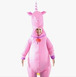 Pink Inflatable Unicorn Costume Adult